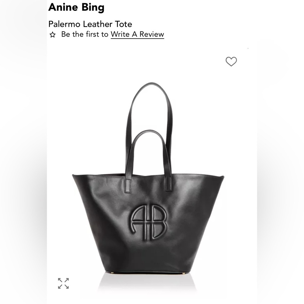 Anine Bing Black Palermo Leather Tote